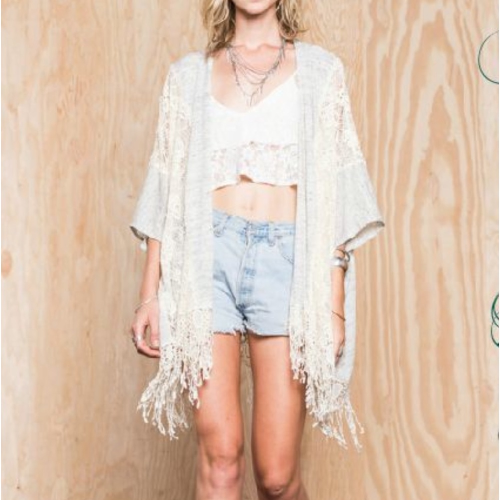 SLOANE ROUGE STRETCH COVER UP FARRAH KIMONO TOP ONE SIZE